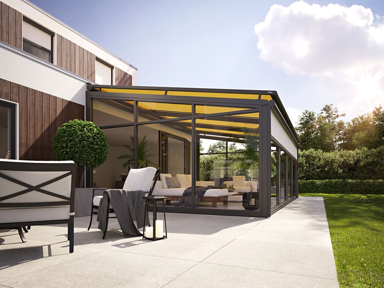 Types of awnings for winter gardens