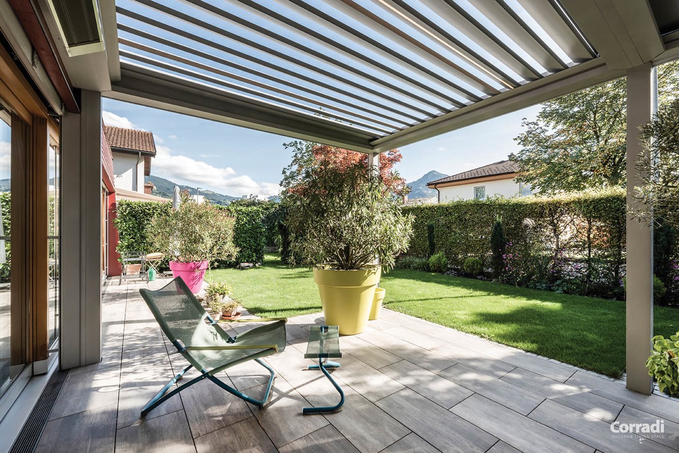Pergolas for porches. Pergolas attached to the wall