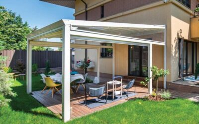 Palladia, the attached pergola with a sliding roof